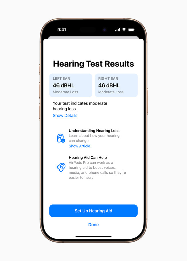Apple Hearing Aid feature on iPhone with AirPods Pro